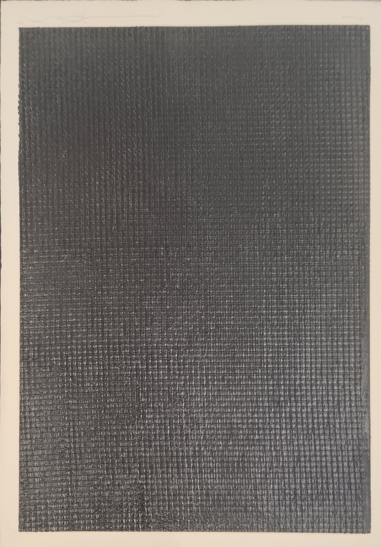 IDA Shoichi (1941 - 2006) 纸和黑墨水之间的线网"，丝网印刷，印在黑色的纸上。Fabriano纸。由星田丰二印制。这是21/100版的1&hellip;