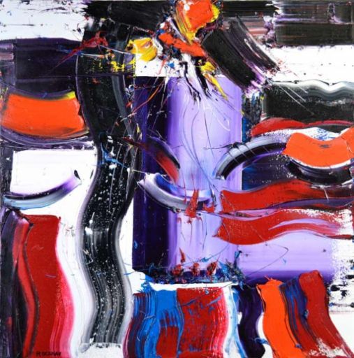 ROCSKAY Jay (1947 - ) Acrilico "JOY", su tela firmata, dimensioni 80 x 80 x cm.