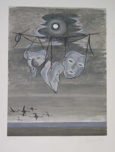 CHAPELAIN-MIDY Roger (1904-1992) Lithograph "LES MASQUES", signed lower right, n&hellip;