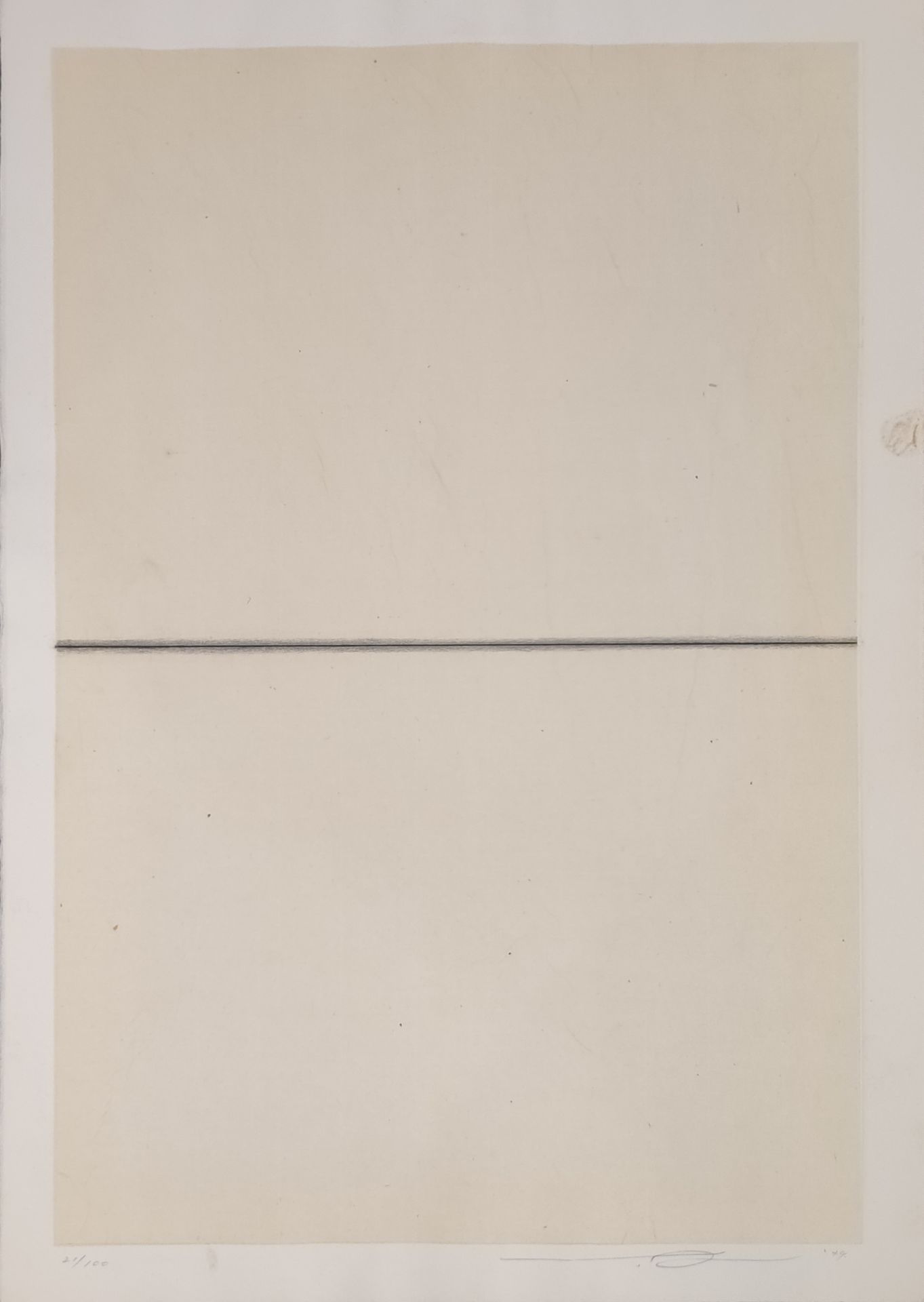 IDA Shoichi (1941 - 2006) 石版画 "PAPER BETWEEN LINE AND LINE",锌板和铜板的石版画和蚀刻画。在纸的两面都&hellip;