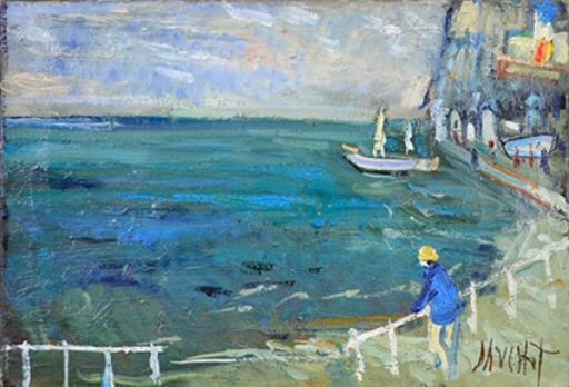 DAUCHOT Gabriel (1927 - 2005) Oil on canvas "BORD DE MER", Signed on the lower r&hellip;