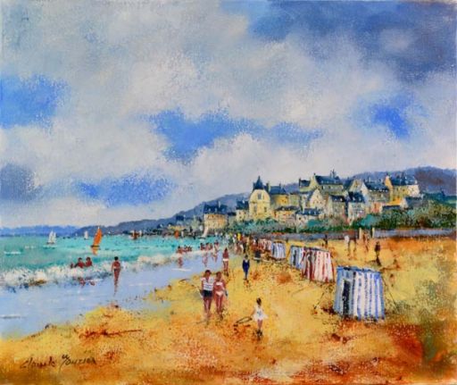 MOURIER Claude (1930 - ) Oil on canvas "NORMAN BEACH",Signed lower left. Framed &hellip;
