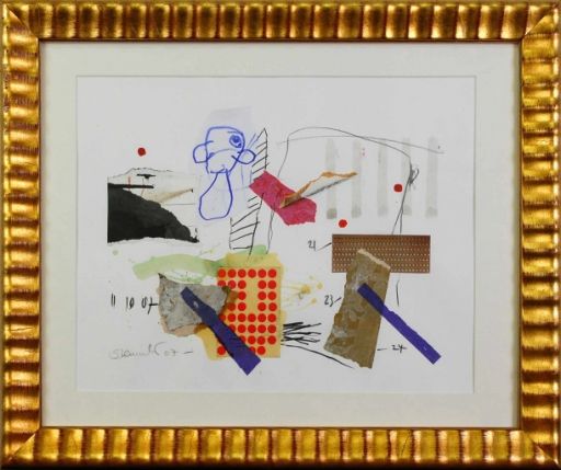 STEMMELIN Luc (1968- ) Mixed media "Collage (2007)", Signed and dated 07 on the &hellip;