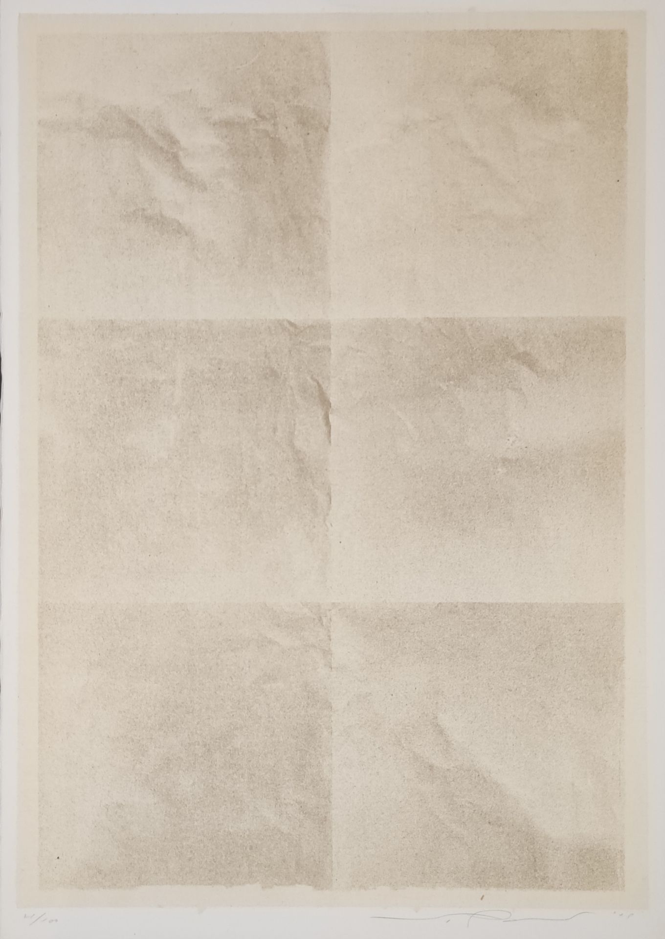 IDA Shoichi (1941 - 2006) 石版画 "纸上谈兵",石版画来自一个浅棕色的锌板。Oosu Mitsumata在Fabriano纸上缝制。由&hellip;