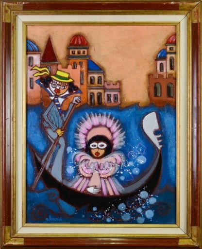 ALVARD (1945 - ) Oil on canvas "DEPARTURE FOR THE CARNIVAL", Titled on the back,&hellip;