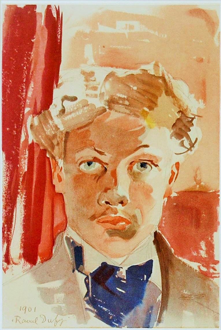 DUFY Raoul (1877-1953) Lithographie"AUTOPORTRAIT",Signée dans la planche en bas &hellip;