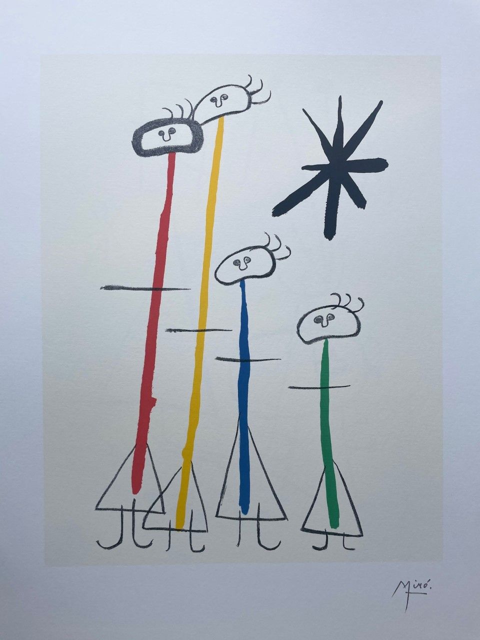 MIRO Joan (d'aprés) (1893 - 1983) Lithographie"COMPOSITION",Signée dans la planc&hellip;