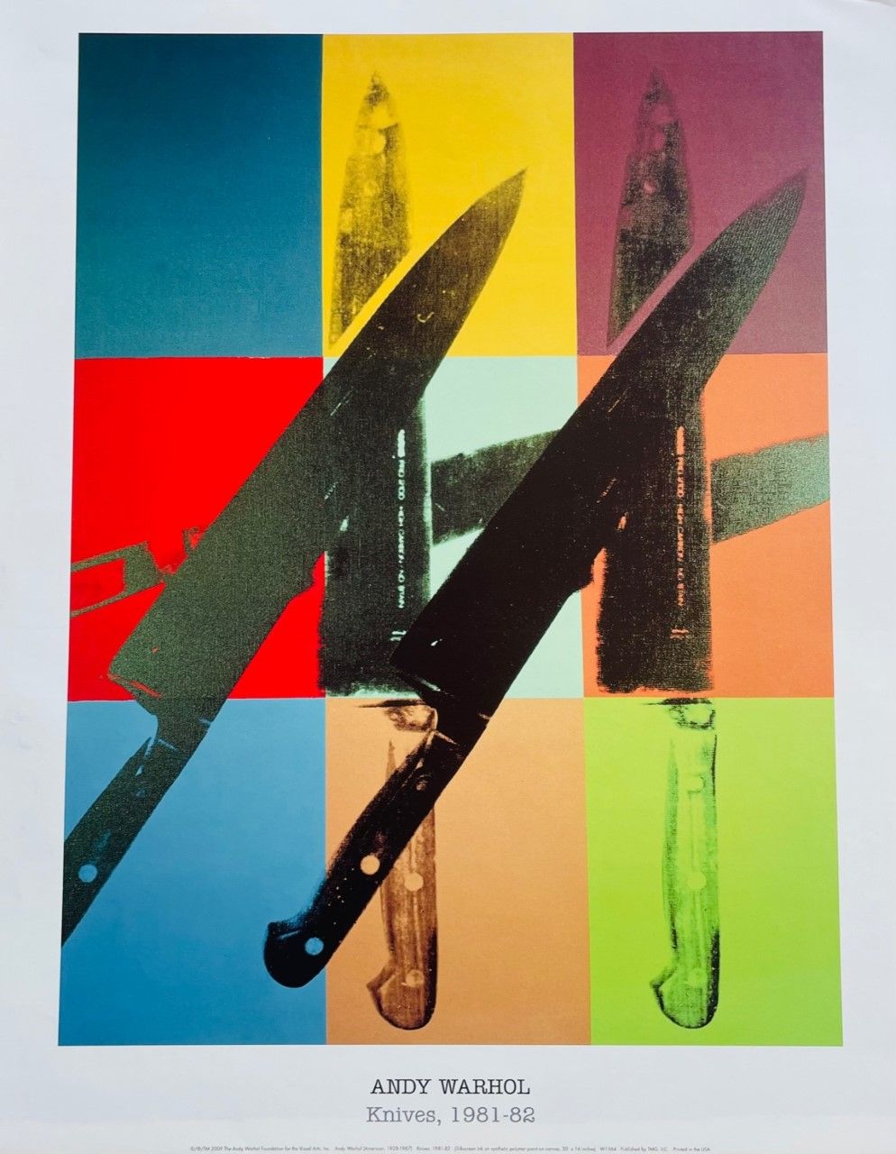WARHOL Andy (1928 - 1987) Affiche"COMPOSITION AUX COUTEAUX",D'aprés l'oeuvre de &hellip;