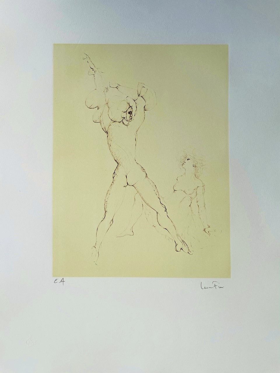 FINI Léonor (1908 - 1996) Gravure"CROQUIS",Épreuve d'artiste signé à la main au &hellip;