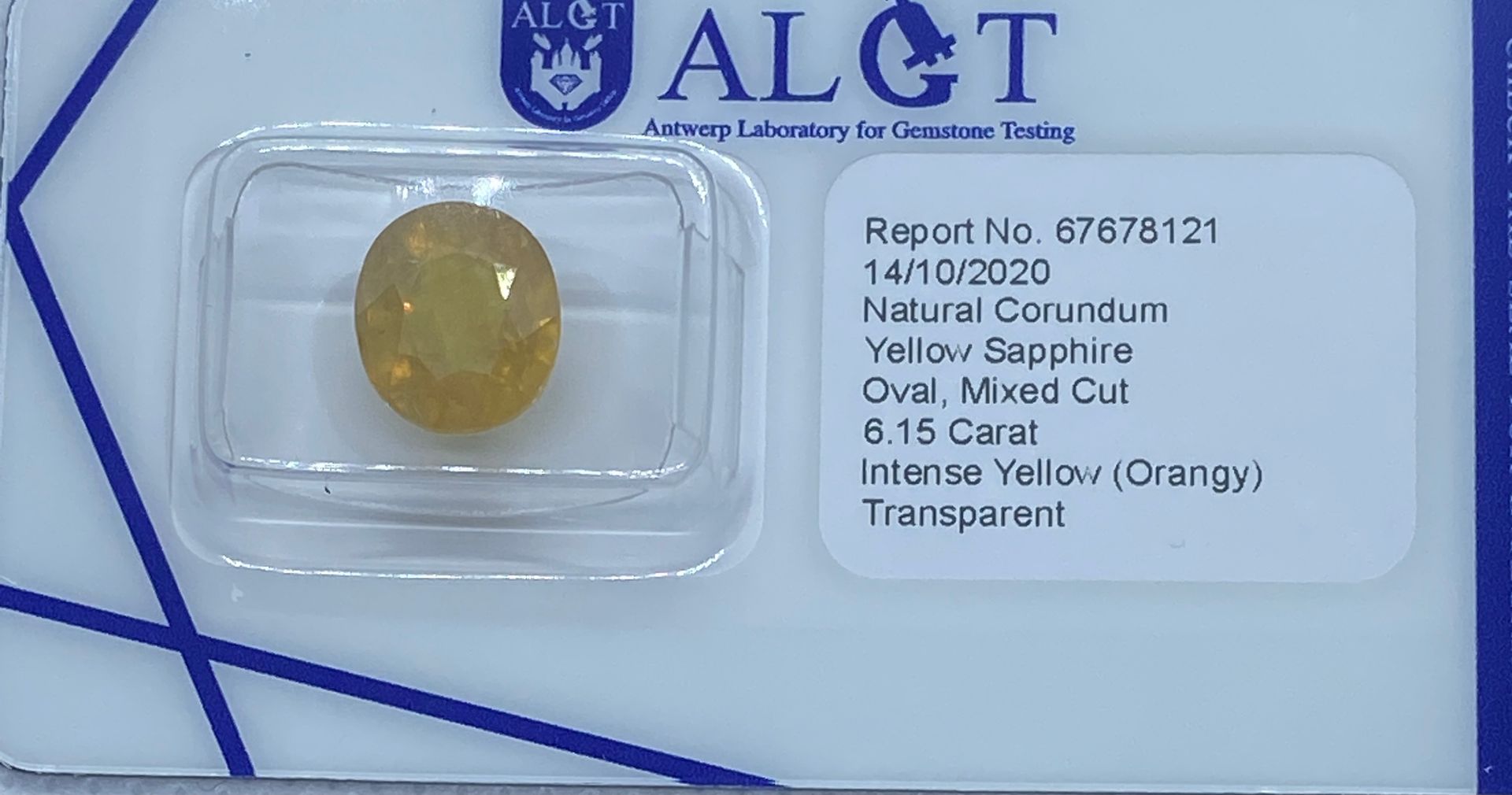 SAPHIRE YELLOW SAPHIRE of 6.15 carats AIGT certificate