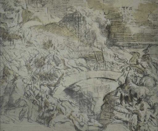 LE TITIEN (1488 - 1576) Pochoir"BATAILLE DE CADORE",Jacomet d'aprés un dessin du&hellip;