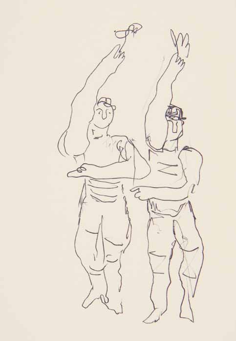 LEGER Fernand (1881 - 1955) Estampe"PRAGUE, DEUX HOMMES",D' après la lithographi&hellip;