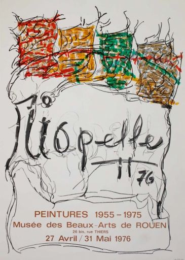 RIOPELLE Jean-Paul (1923 - ) Lithographie"PEINTURES",Affiche éditée en 1976 à l &hellip;