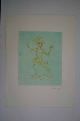 FINI Léonor (1908 - 1996) Gravure"DANCING GIRL",Gravure en couleurs sur fond tei&hellip;