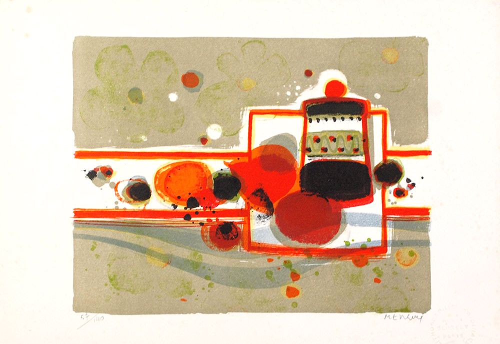 MENGUY Fréderic (1927 - 2007) Lithographie"COMPOSITION",Numérotée en bas à gauch&hellip;