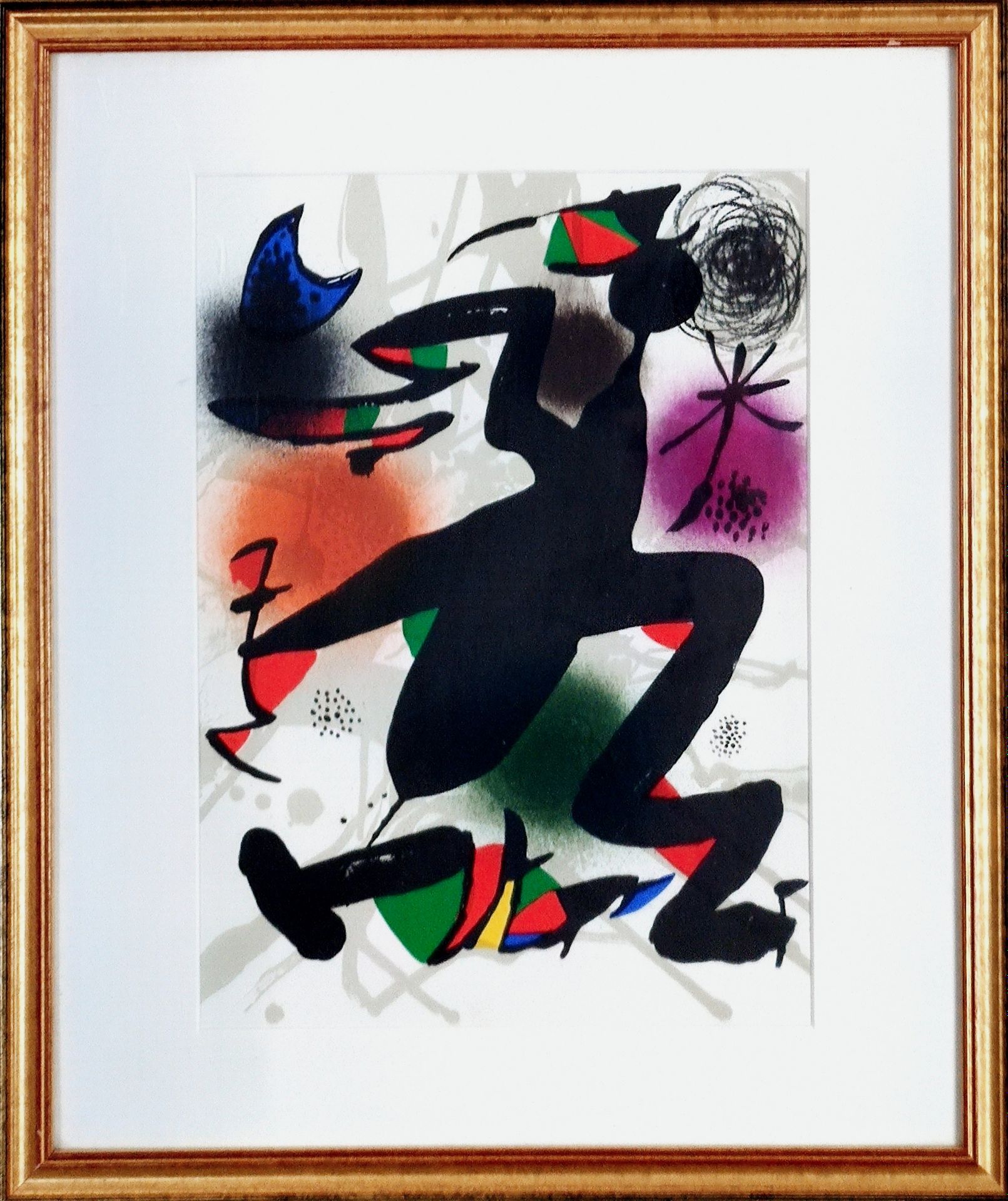 MIRO Joan (d'aprés) (1893 - 1983) Lithographie"COMPOSITION",Signée au dos, extra&hellip;