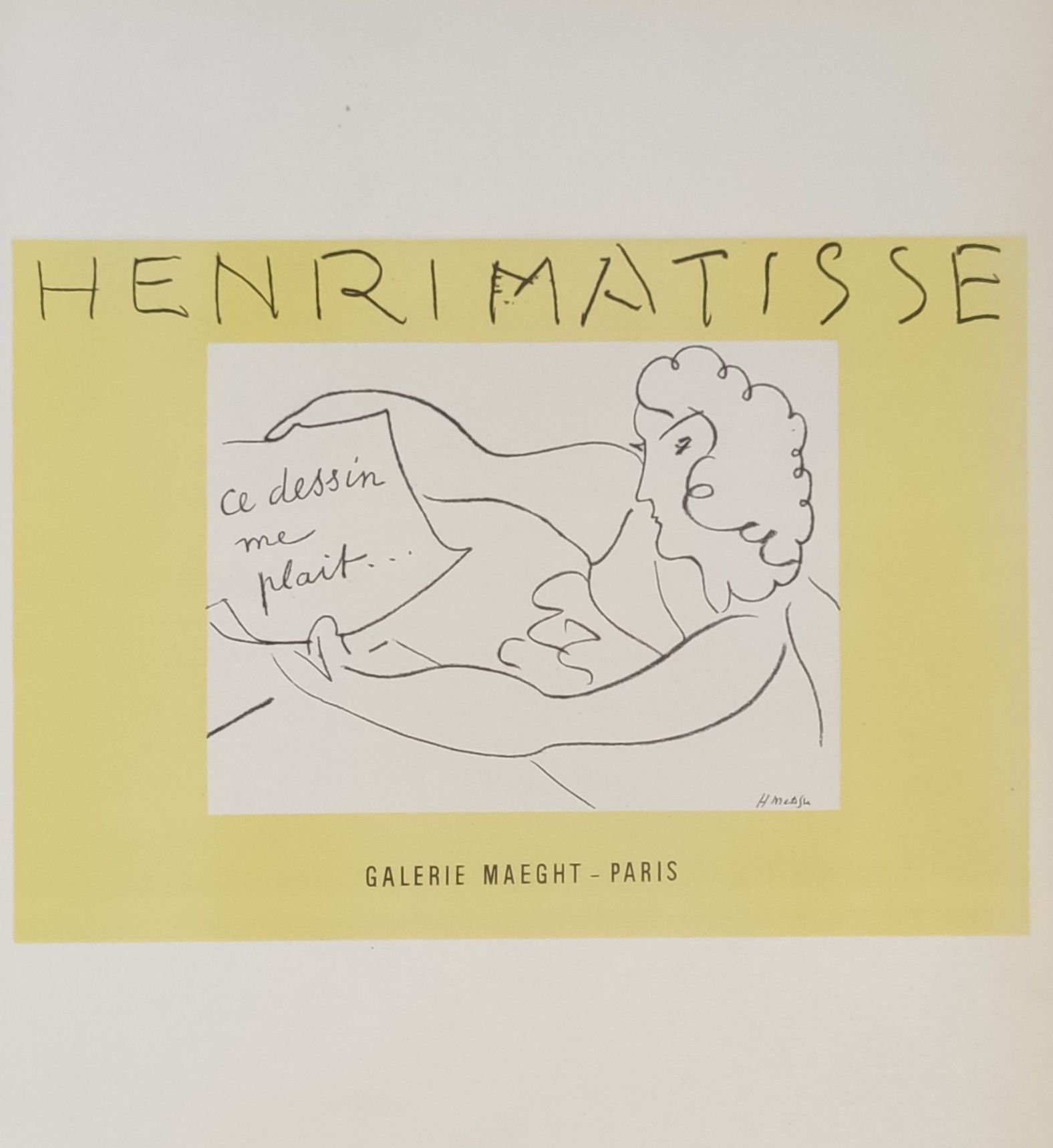 MATISSE Henri ( d'aprés ) (1869 - 1954) Lithographie"CE DESSIN ME PLAIT.",Editée&hellip;