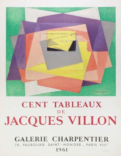 VILLON Jacques (1875 - 1963) Lithographie"COMPOSITION",Affiche signée et datée e&hellip;