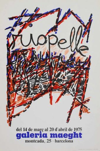 RIOPELLE Jean-Paul (1923 - ) Lithographie"BARCELONE",Affiche éditée en 1975 à l'&hellip;