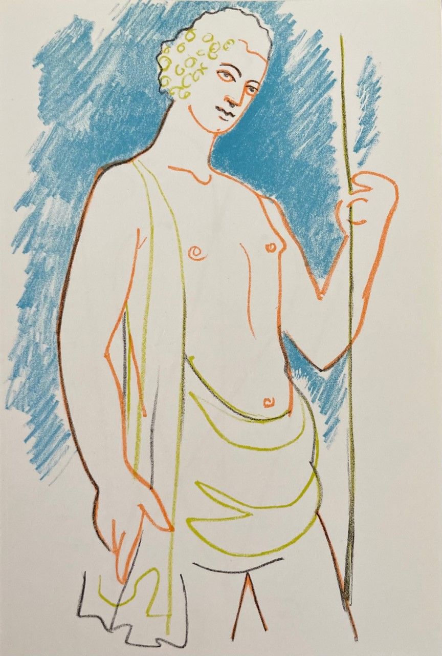 COCTEAU Jean (1889 - 1963) 平版印刷 "X"，原版平版印刷在Vergé de Voiron纸上，状况良好 1957年出版，根据艺术家的&hellip;
