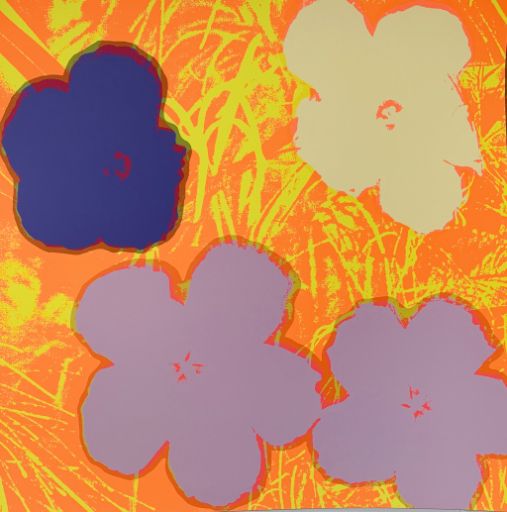 WARHOL Andy (d'après) (1928 - 1987) 丝网印刷的 "FLOWERS "来自艺术家的作品。背面有出版商的印章。格式：91x91厘&hellip;