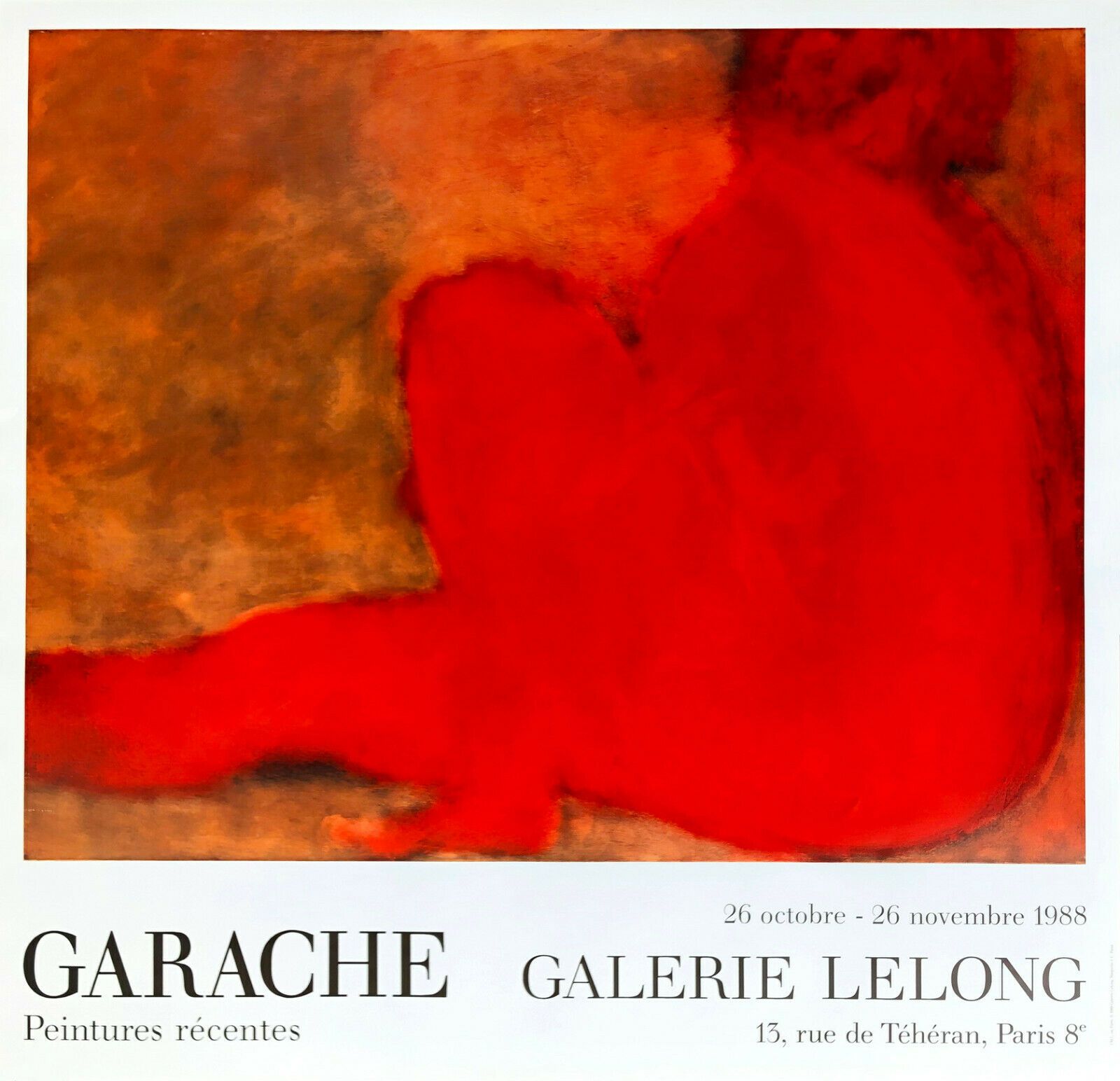 GARACHE Claude (1929 - ) Affiche"NU ACCROUPI"Exposition: Galerie Lelong - Paris &hellip;