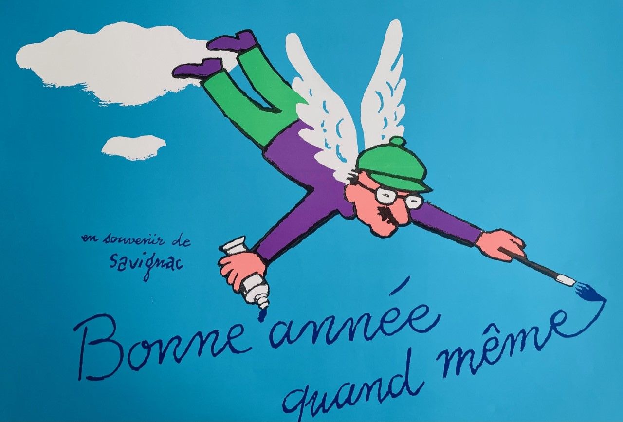 SAVIGNAC Raymond (1907 - 2002) Sérigraphie"BONNE ANNEE"D'aprés une oeuvre de l'a&hellip;