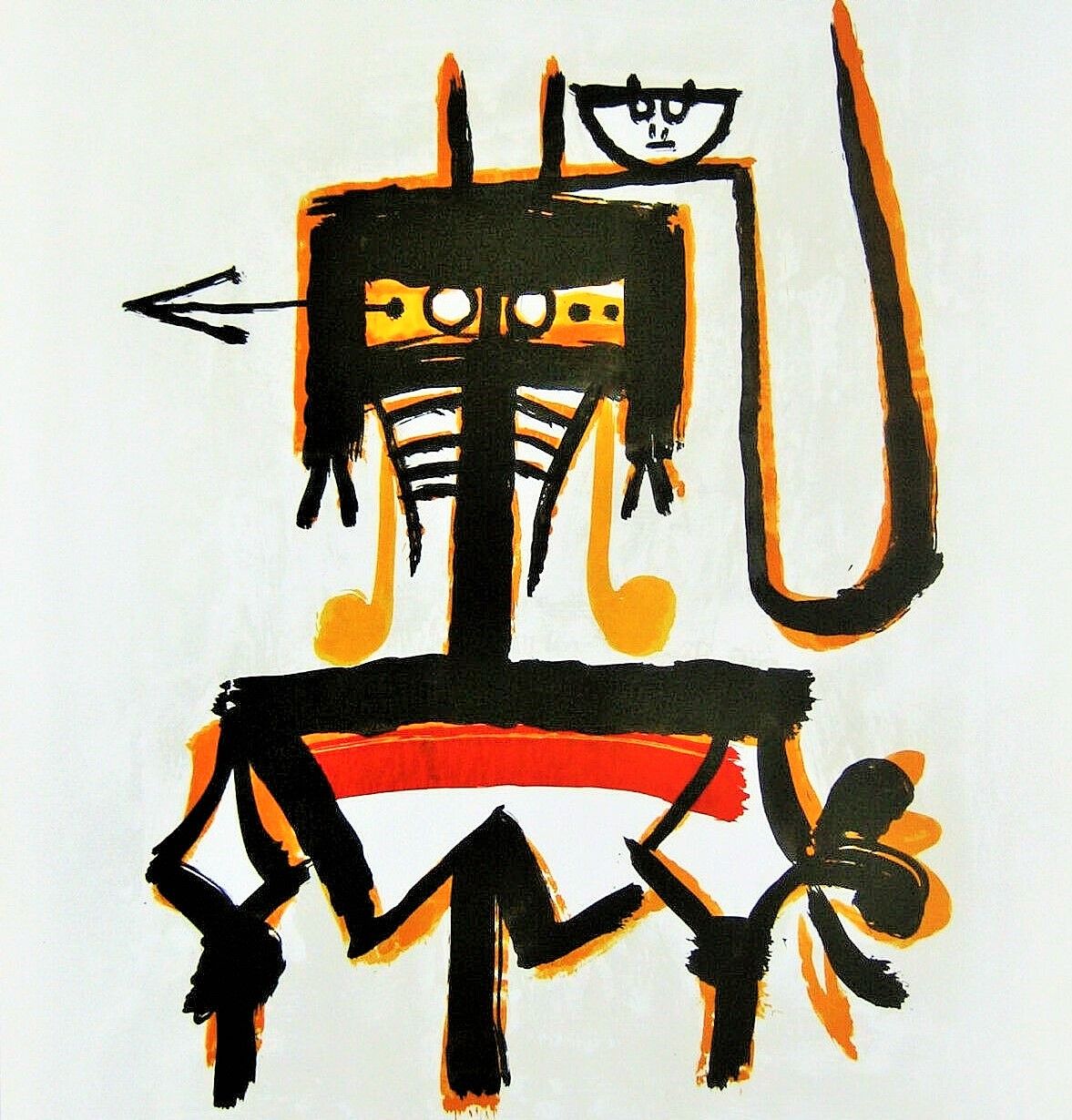 LAM Wifredo (1902 - 1982) 石版画 "UNTITLED "基于艺术家的作品，1976年为展览出版的石版画海报：Galeria Joan &hellip;