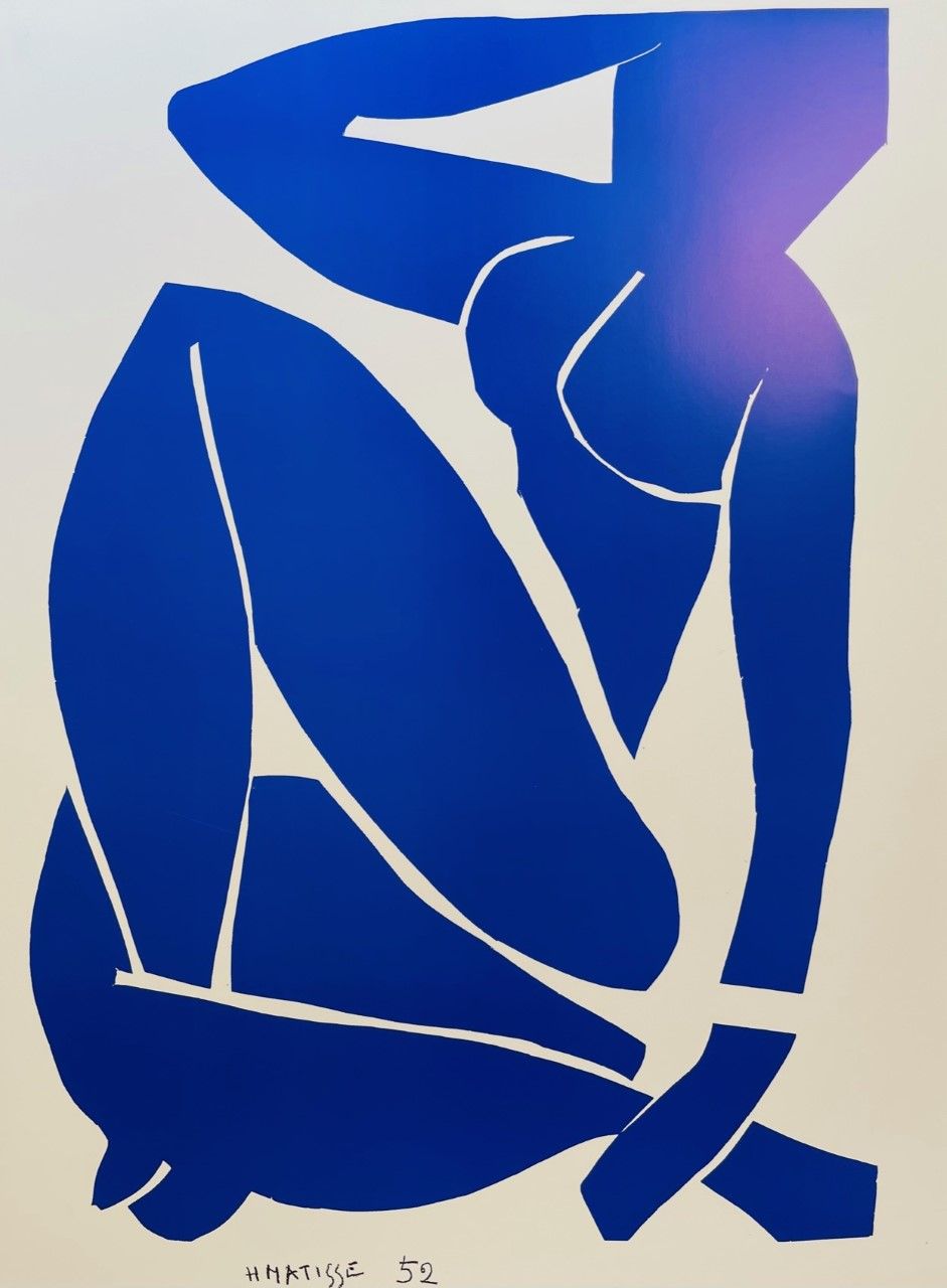 MATISSE Henri ( d'aprés ) (1869 - 1954) Serigrafía "NU BLEU X "Firmado y fechado&hellip;