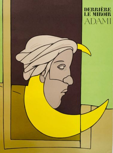 ADAMI Valerio (1935 - ) 平版印刷 "PROFILE"，原始平版印刷，摘自derrière le miroir。1980年由迈格特出版。格&hellip;