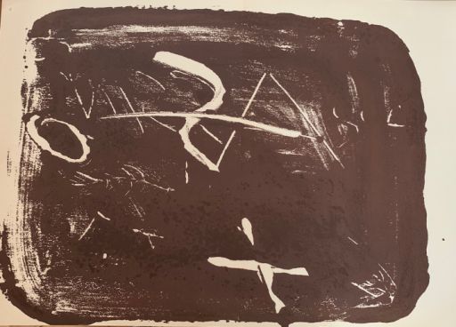 STÖHRER Walter ( 1937 - 2000) 石版画 "作曲"，原版石版画，摘自derrière le miroir。全纸，背面有文字。中间有轻微&hellip;