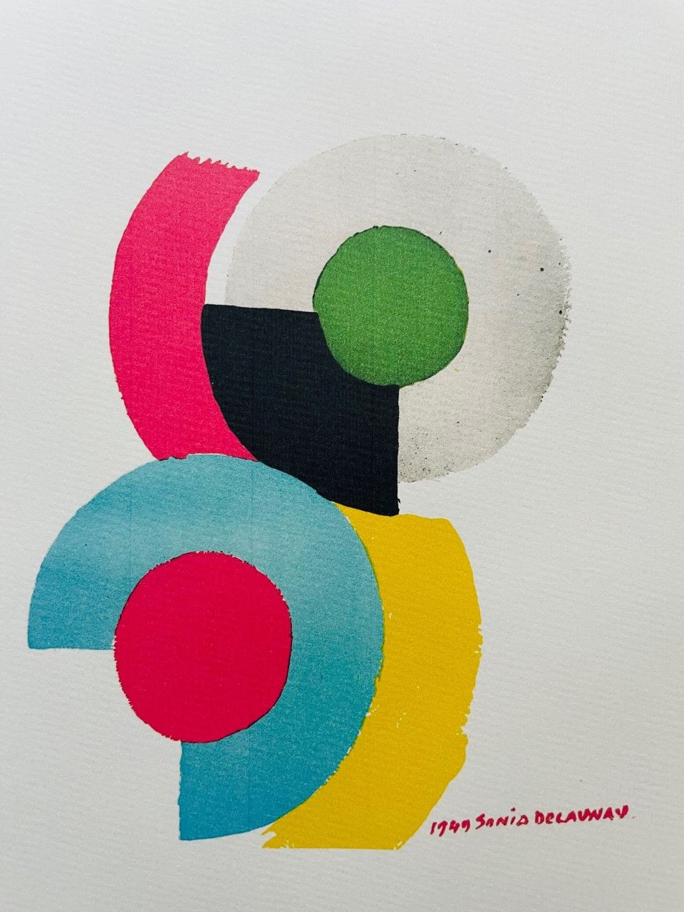 DELAUNAY Sonia (1885 - 1979) Silk-screen print "COMPOSITION" signed and dated in&hellip;