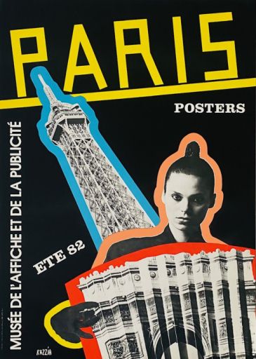 RAZZIA Gérard Courbouleix (1950- ) Affiche"PARIS"ignée dans la planche en bas à &hellip;