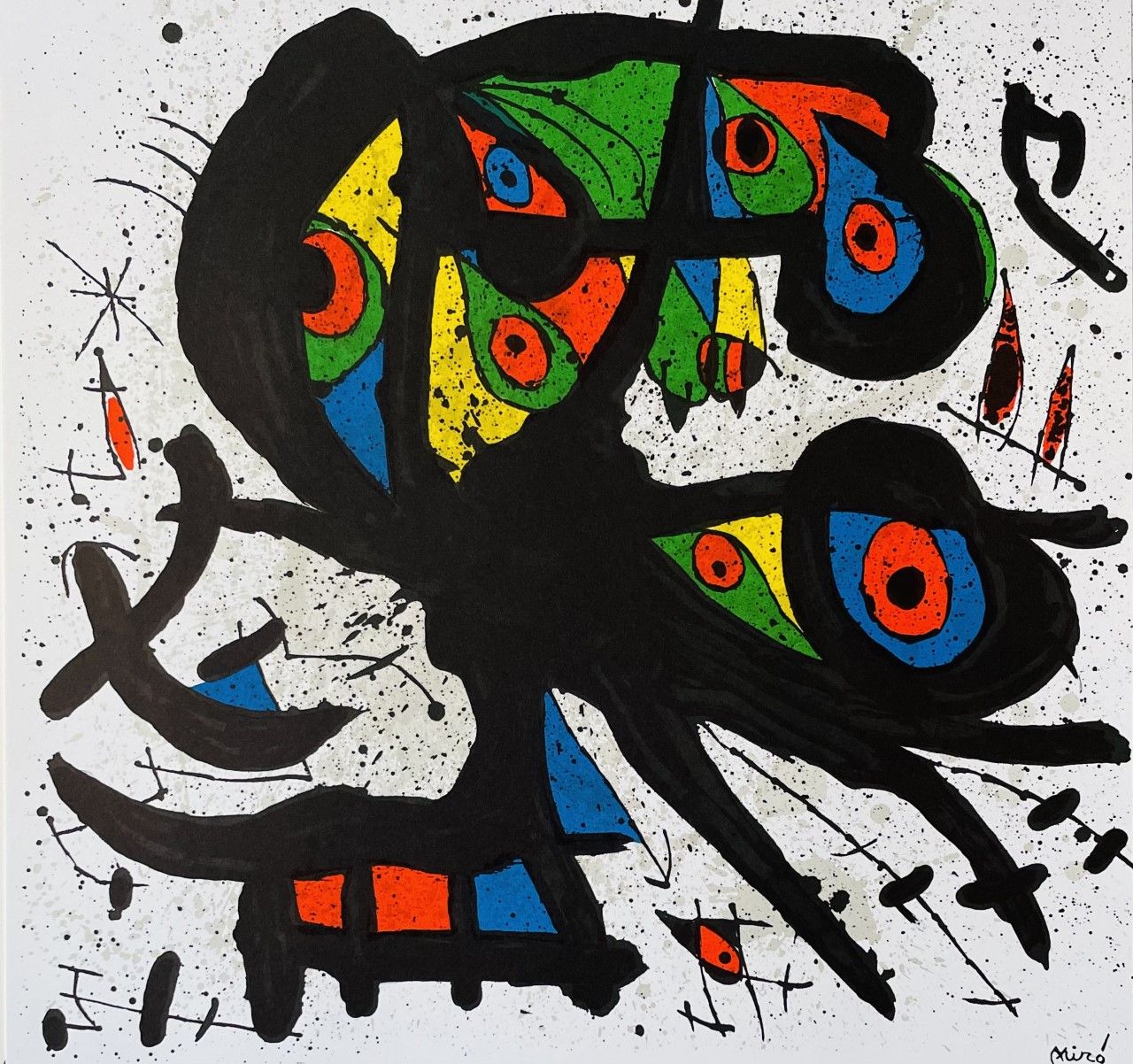 MIRO Joan (d'aprés) (1893 - 1983) Lithography "COMPOSITION "Signed in the stone &hellip;
