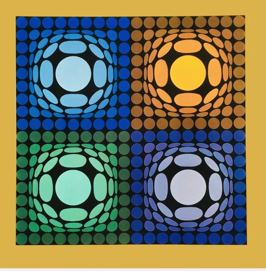 VASARELY Victor (1908 - 1997) Rotogravure "VEGA-BI-ARCT "From a work of the arti&hellip;