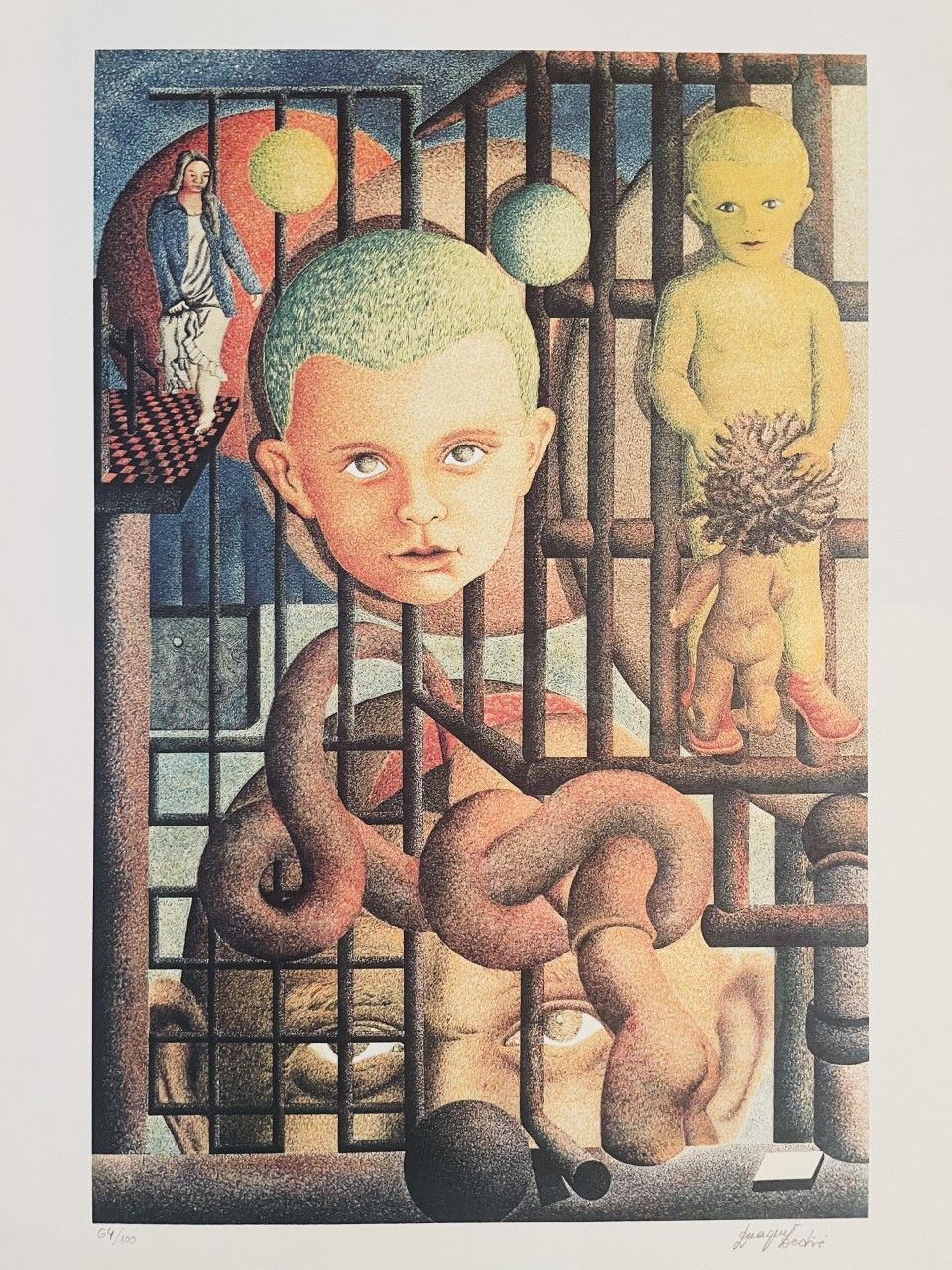 Drago DEDIC (1937 - ) Lithography "L'ENFANT "Signed in pencil on the lower right&hellip;