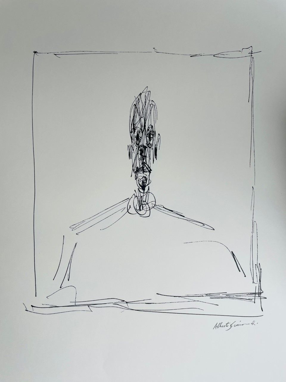 GIACOMETTI Alberto (1901 - 1966) Lithography "HEAD "Signed in the plate in botto&hellip;