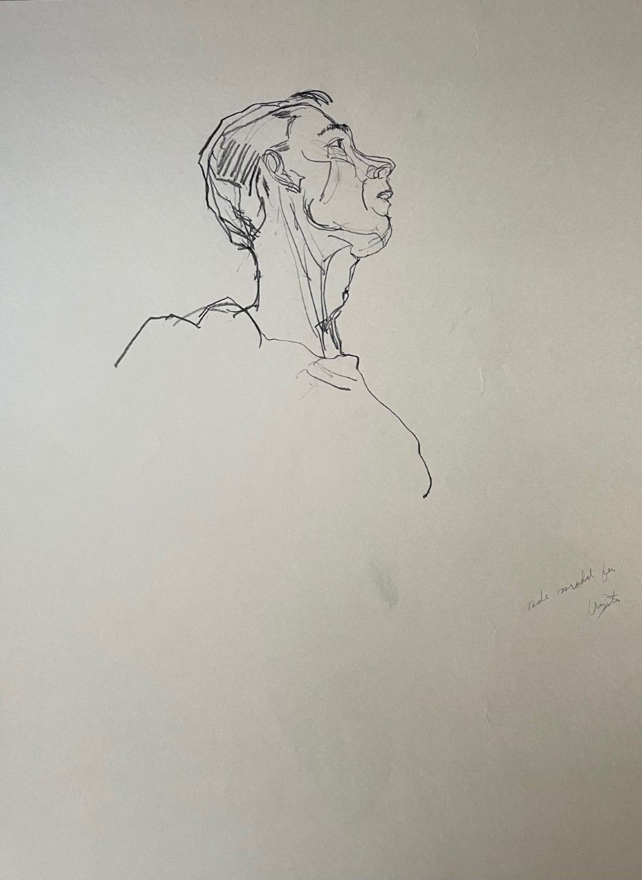 HAISLEY Robert (1946-2020) Drawing "PORTRAIT OF THE UNKNOWN "Signed on the botto&hellip;