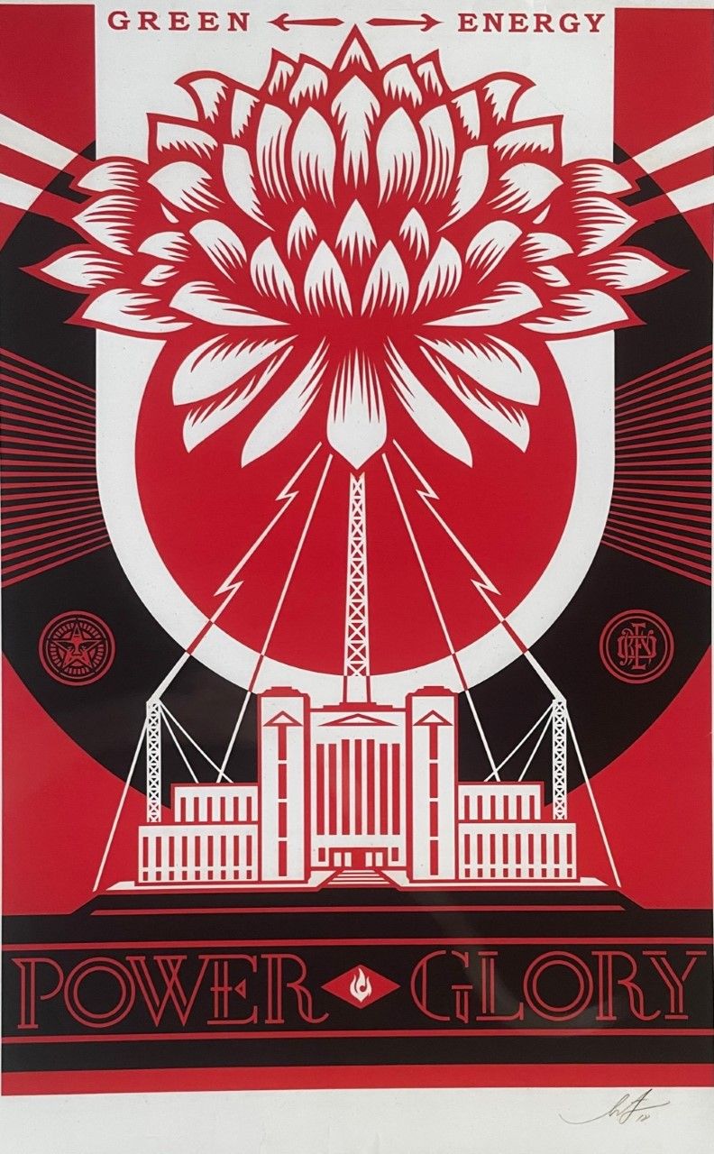 Shepard Fairey (1970-) Print "POWER & GLORY "Signed in the stone at the bottom r&hellip;