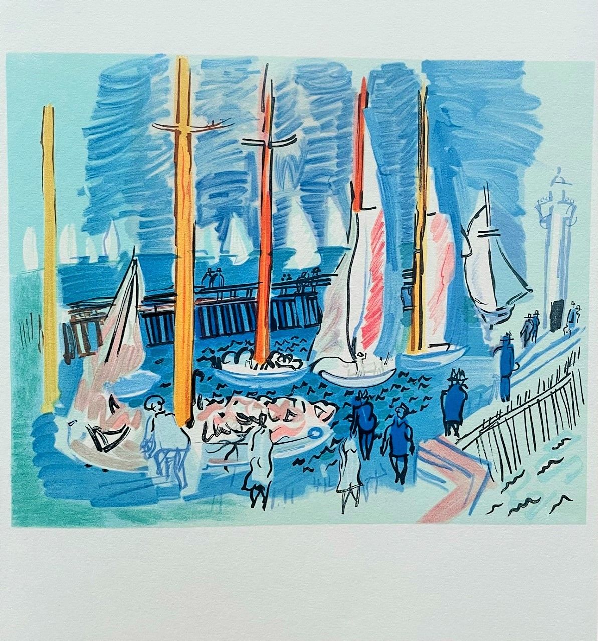 Null DUFY Raoul (1877-1953). Lithography "REGATTES "Lithography in colors on wov&hellip;