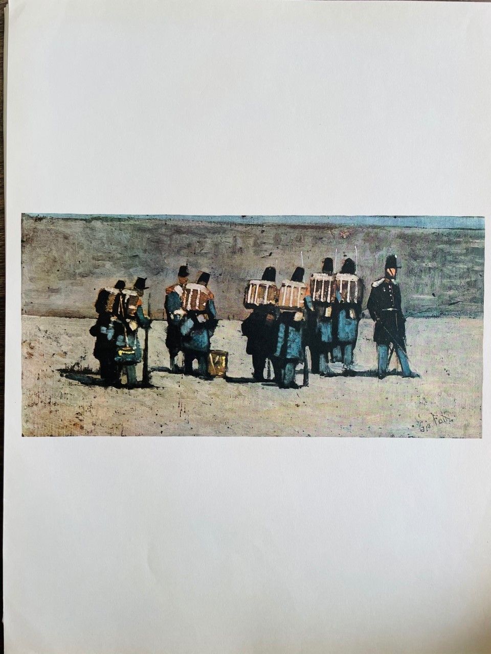 Null GIOVANNI Fattori ( 1825 - 1908 ) 。 印刷品 "The FRENCH SOLDIERS"，右下方有签名。纸张格式：49&hellip;