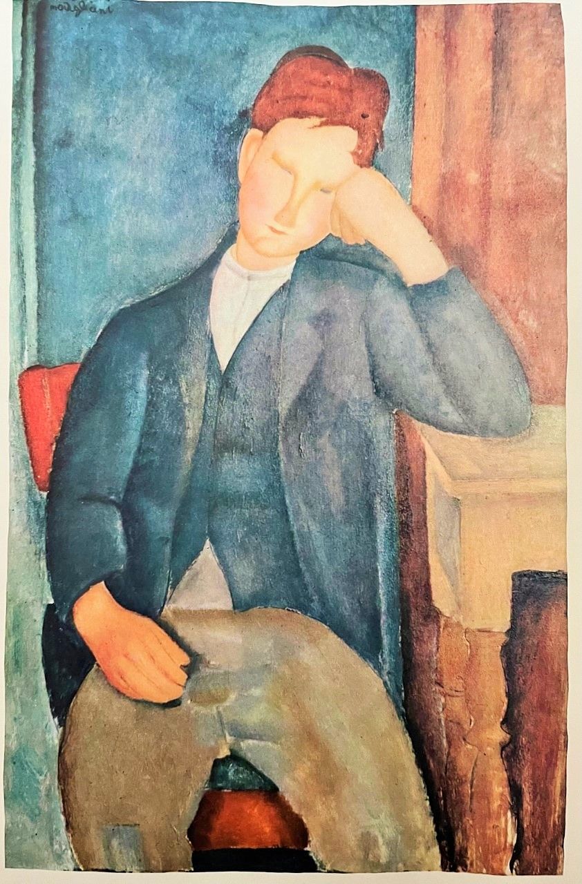 Null MODIGLIANI Amedeo (1884 - 1920). Lithography "BOY WITH BLUE GILET "Signed i&hellip;