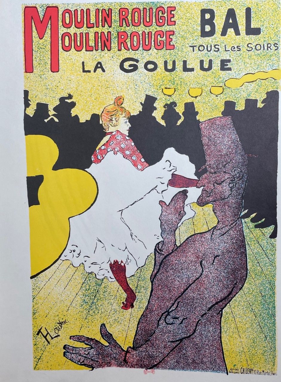 Null TOULOUSE LAUTREC Henri de (nach) (1864 - 1901). Lithographie "LA GOULUE "Si&hellip;