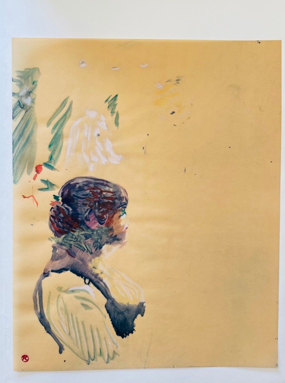 Null TOULOUSE LAUTREC Henri de (después) (1864 - 1901). Stencil "LONE WOMAN "Est&hellip;