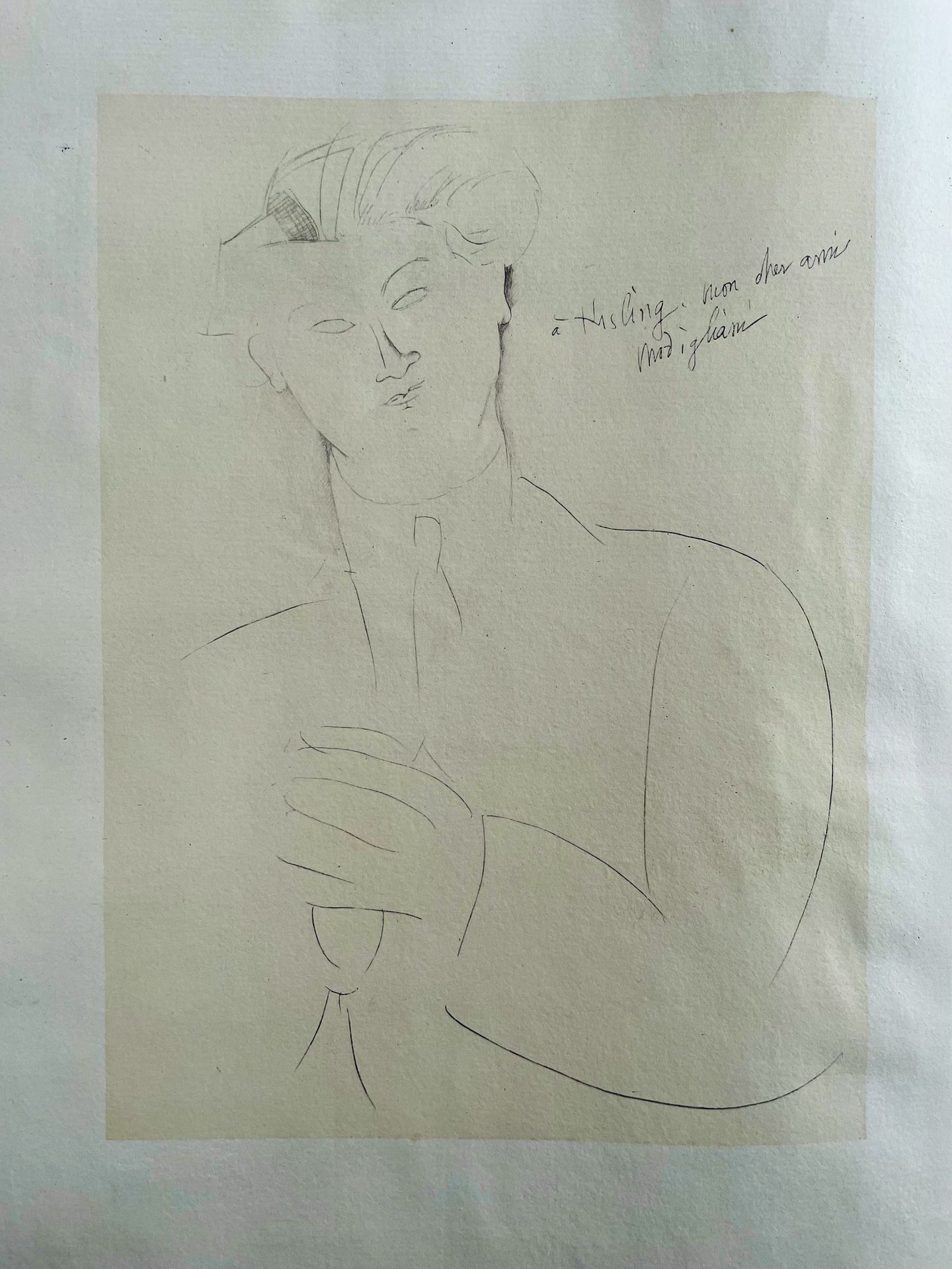 MODIGLIANI Amedeo (1884 - 1920) Lithographie "KIKI HOMMAGE A KISLING """Im Stein&hellip;