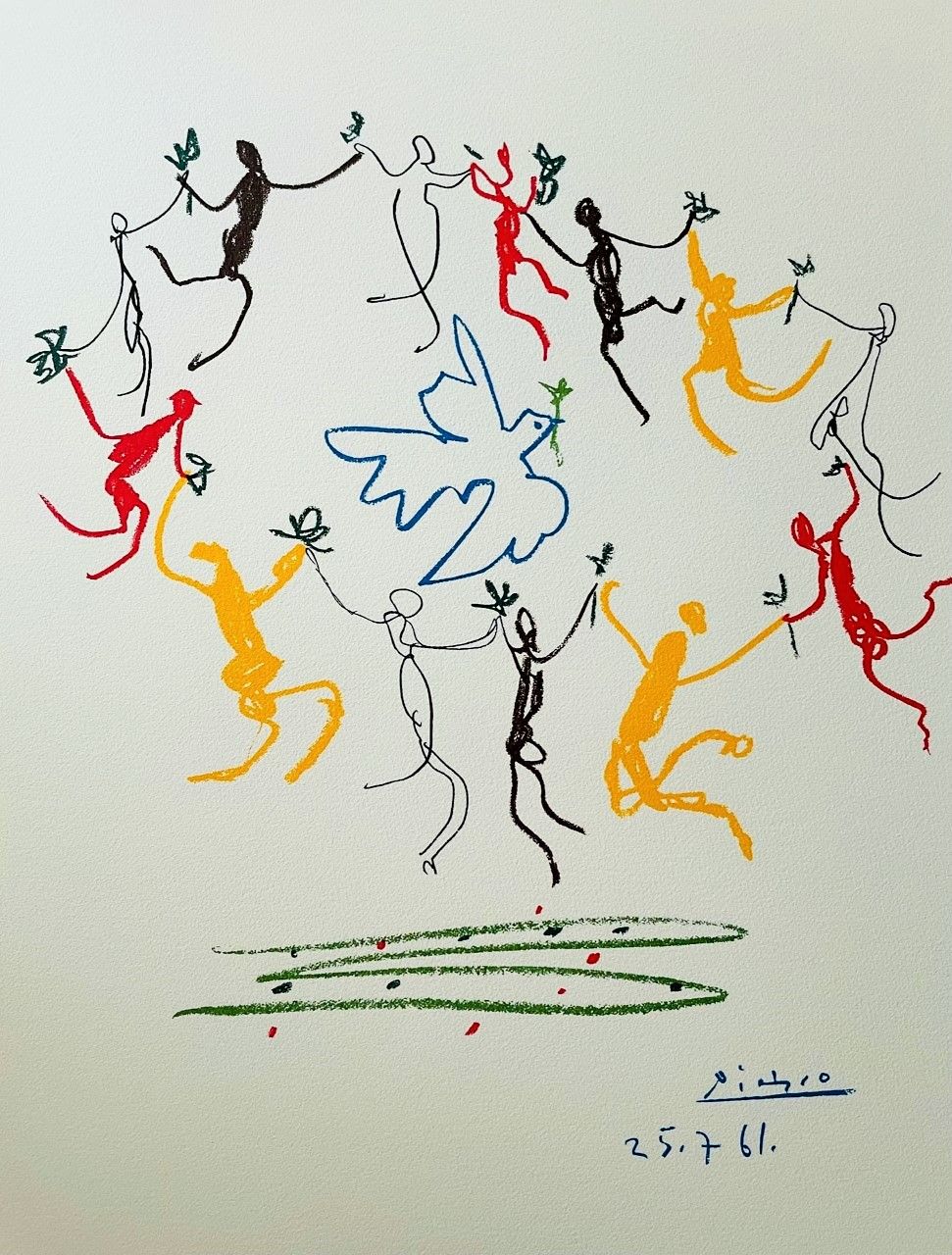 PICASSO Pablo (d'aprés) (1881 - 1973) Lithographie"L'AMITIE"Signée & Datée dans &hellip;