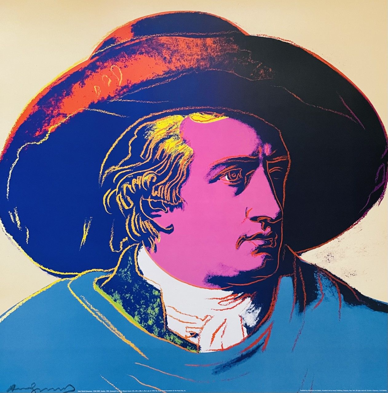 WARHOL Andy (d'après) (1928 - 1987) Serigraphy "GOETHE WITH THE RED BLACK HAT "S&hellip;