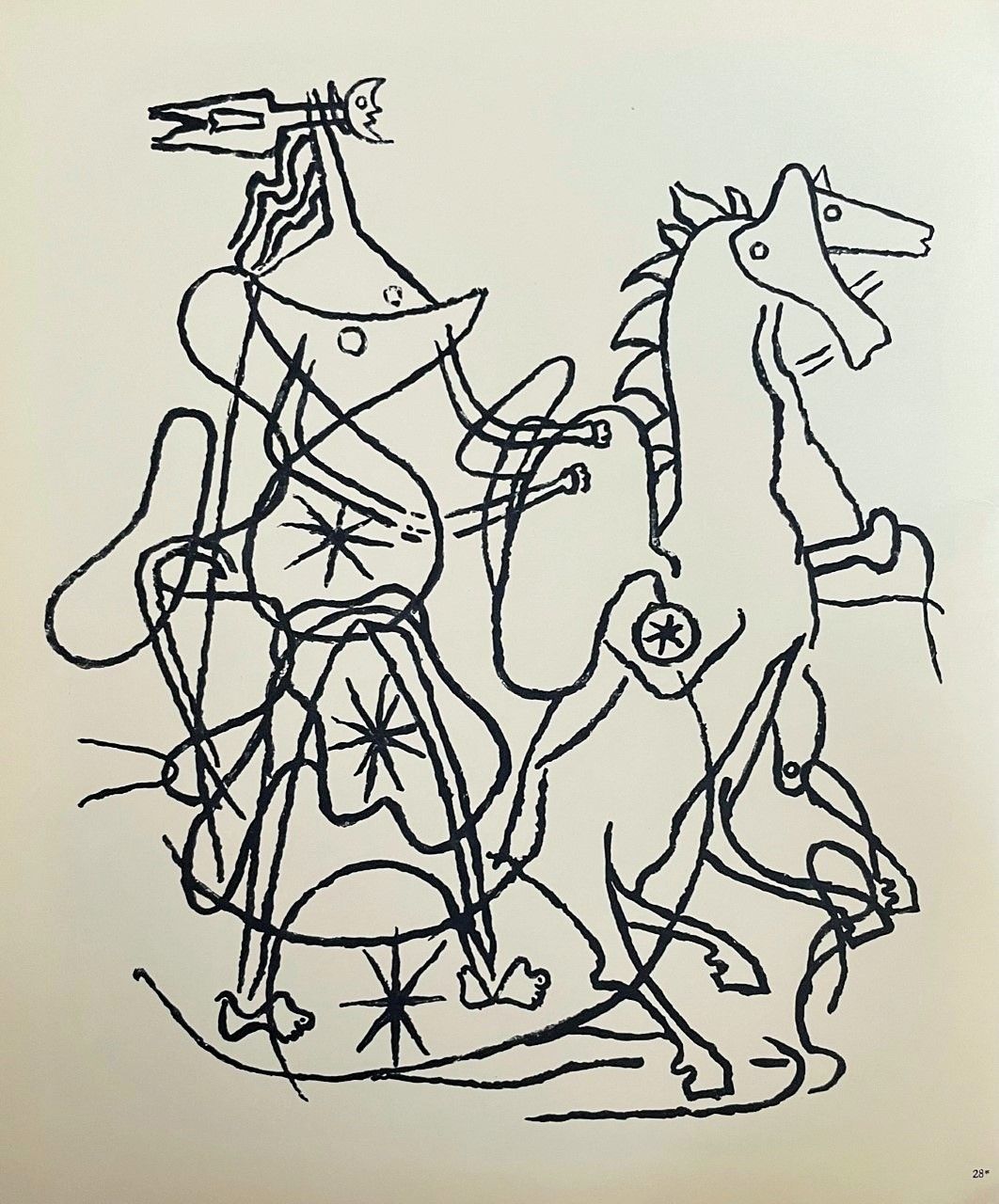 BRAQUE Georges (1882 - 1963) 凹版印刷 "白色背景上的HELIOS I "来自艺术家1946年的作品。在一张牛皮纸上。纸张尺寸：32&hellip;
