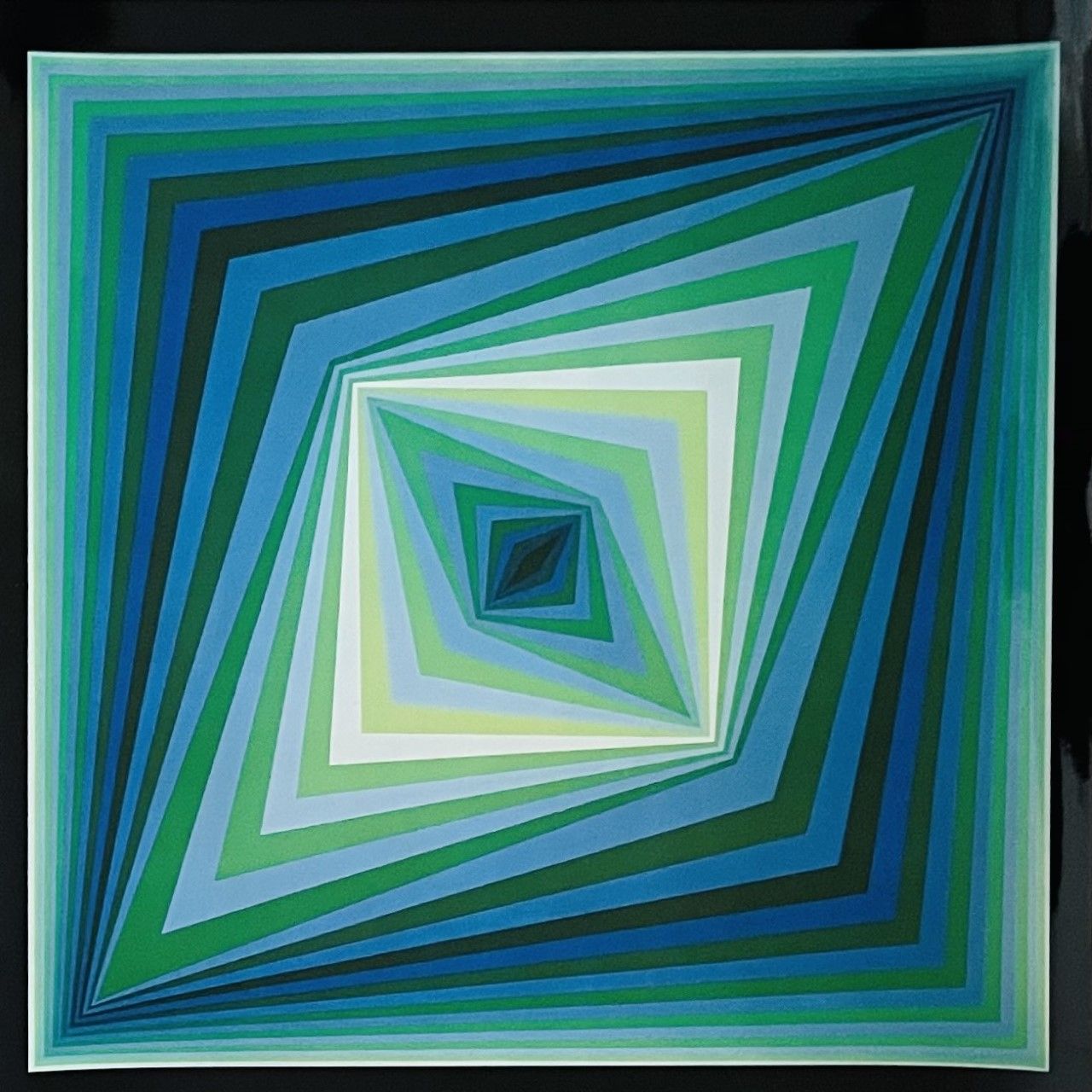 VASARELY Victor (1908 - 1997) 丝网印刷品 "RHOMBUS "基于艺术家1968年的作品，于1974年出版。丝网印刷在白色布里斯托&hellip;