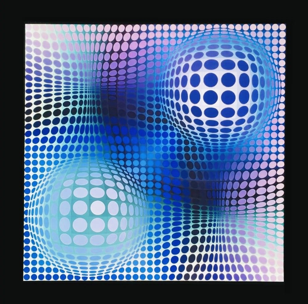 VASARELY Victor (1908 - 1997) Serigraphy "FENY" From a work of the artist of 197&hellip;